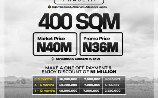 Lekki pride phase 3(residential land for sale)